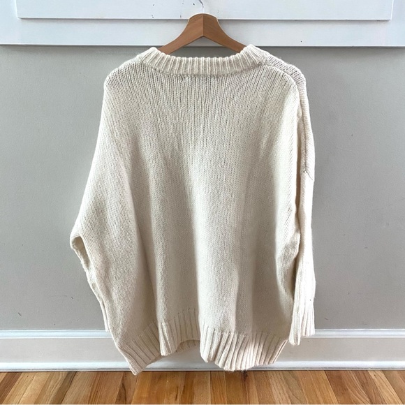 Jenni Kayne Alpaca Cocoon Crewneck Ivory Sweater Size Medium - Picture 7 of 7